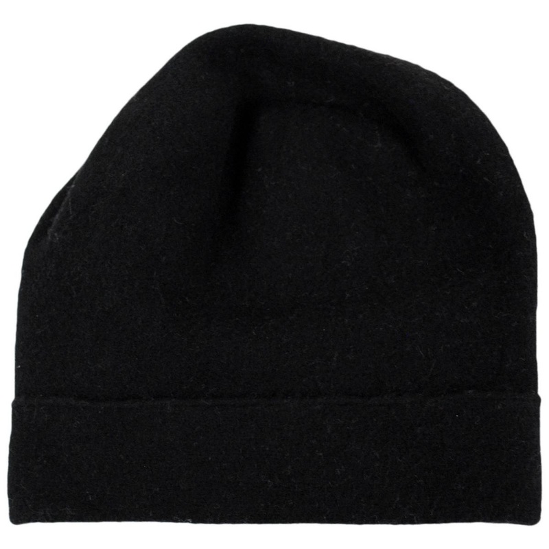 Wool Slouchy Beanie Hat BLACK ONE SIZE FITS MOST