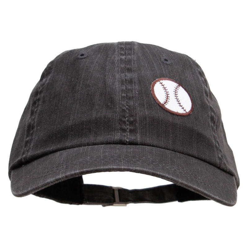 Baseball Sports Patched Pigment Dyed Special Cotton Cap Black One Size