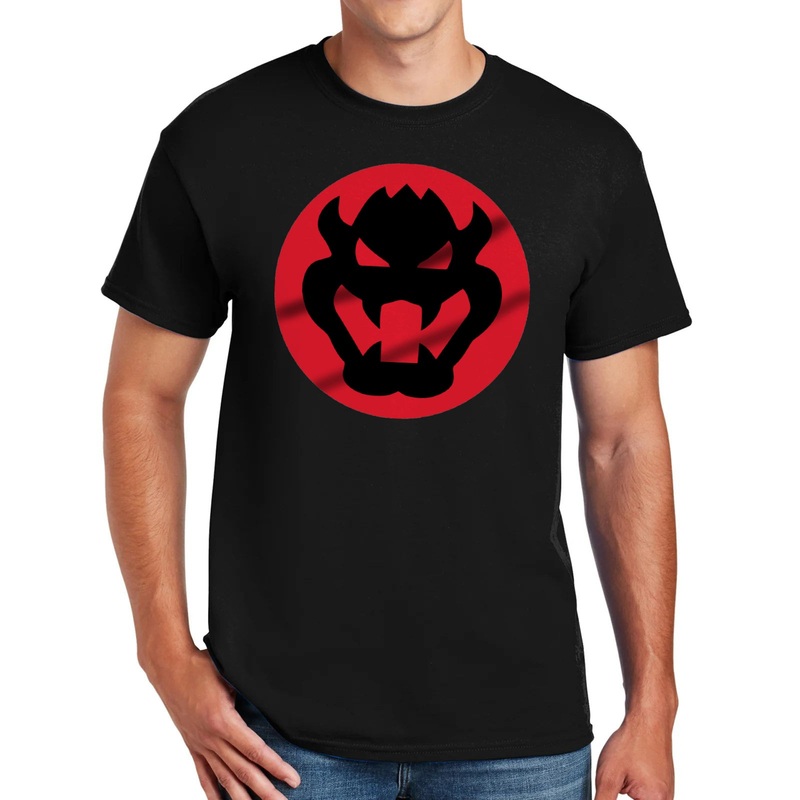 Bowser Designed Big Size Cotton Polyester DryBlend T-Shirt Black S