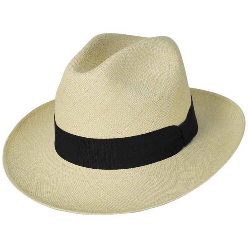 Brisa Grade 4 Panama Straw Fedora Hat NATURAL S
