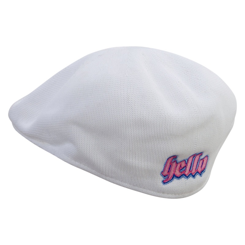 Hello Embroidered Big Mesh Ivy Cap White One Size