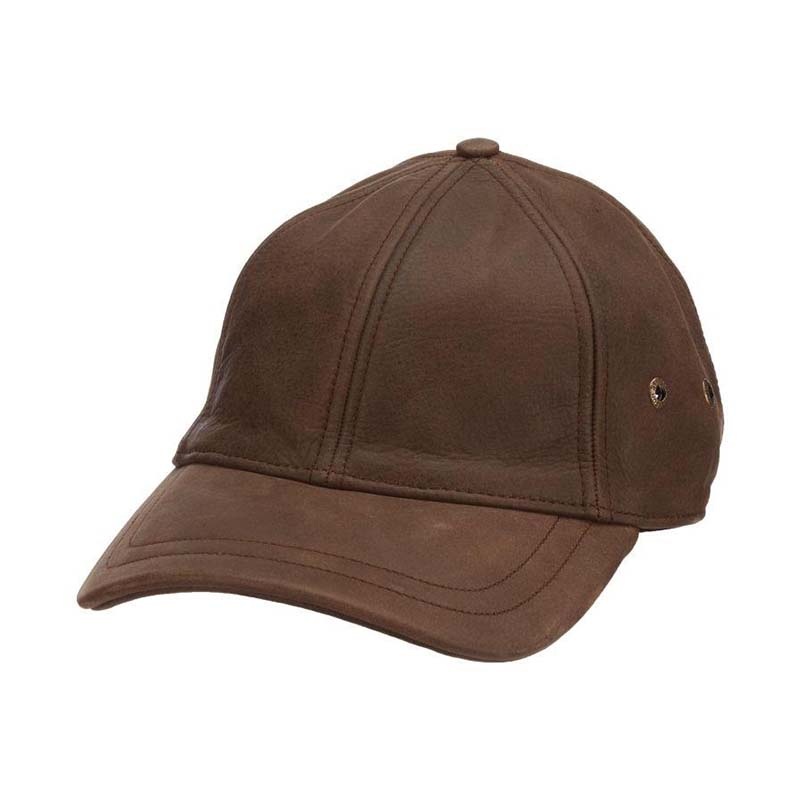 Payton Unstructured Oily Timber Leather Baseball Cap – Stetson Hat Brown OS