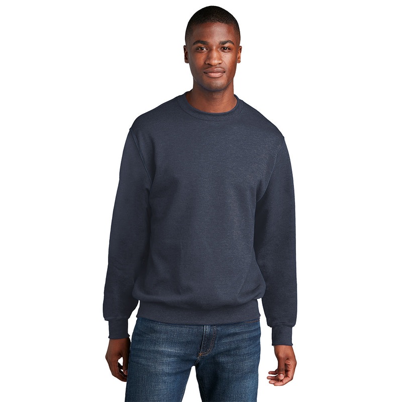 Port & Company PC78 Core Fleece Crewneck Sweatshirt – Heather Navy Heather Navy S