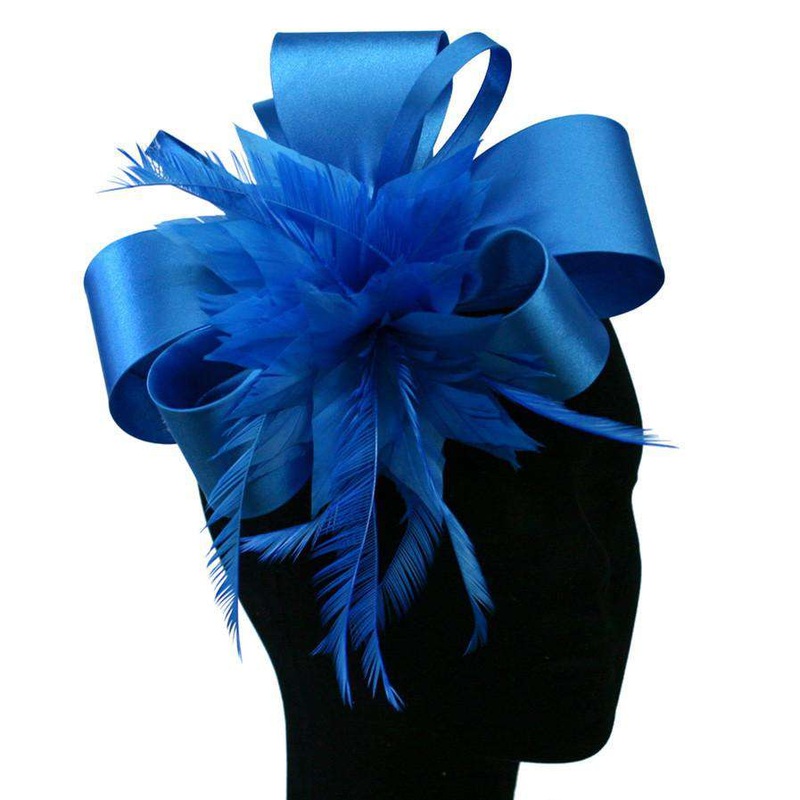 Satin Bow Fascinator Blue