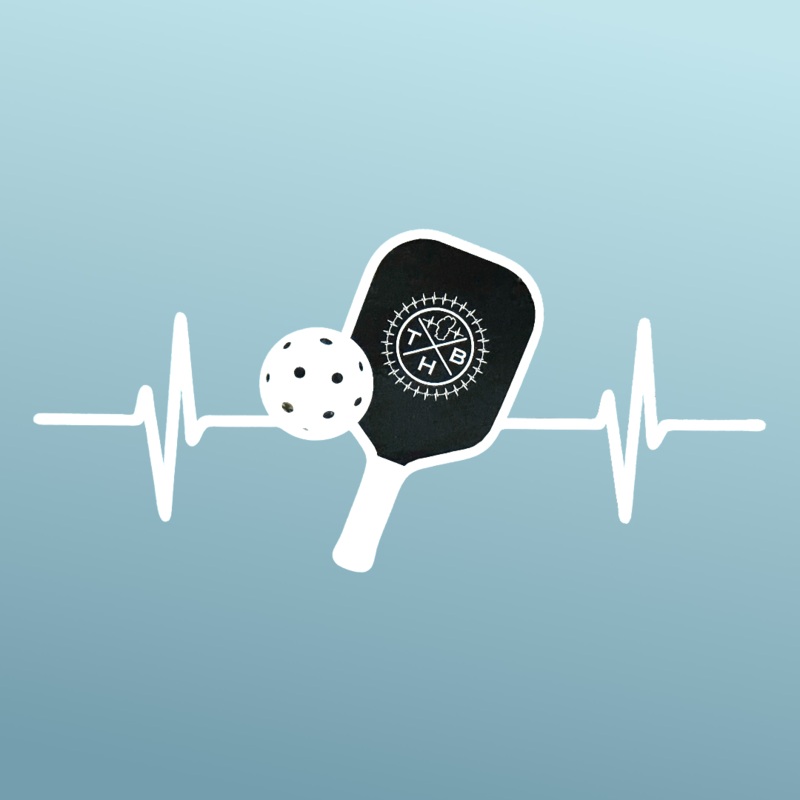 THB Pickleball – Sticker – Vinyl – White / Black