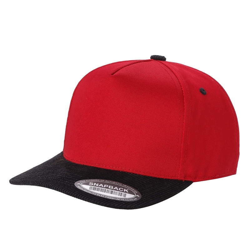 Unbranded 5 Panel Hat with Corduroy Bill Black