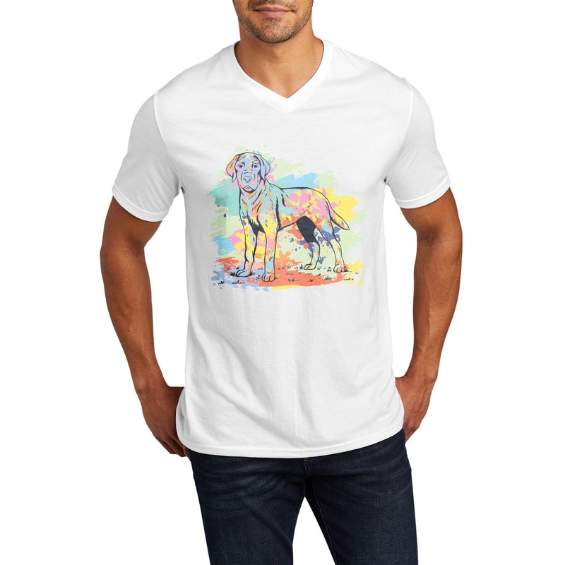 Artistic Golden Retriever Graphic Design Men’s V-Neck White XS