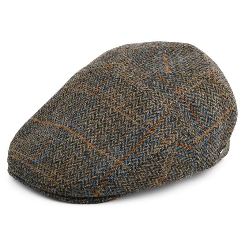 Bailey Hats Lou Plaid Wool Blend Flat Cap – Oak-Multi S