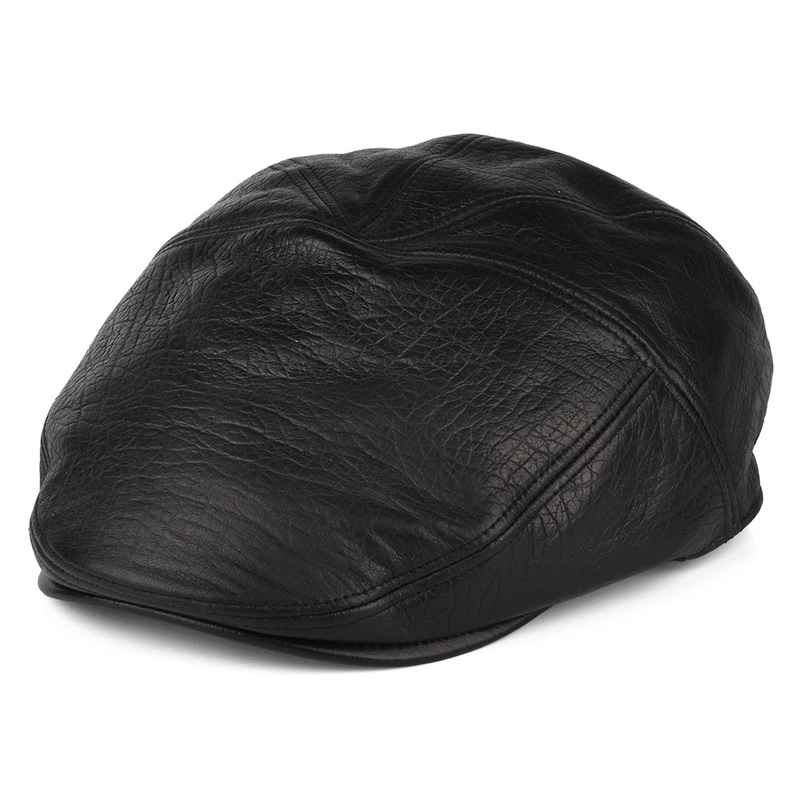 Bailey Hats Reffell Leather Flat Cap – Black S