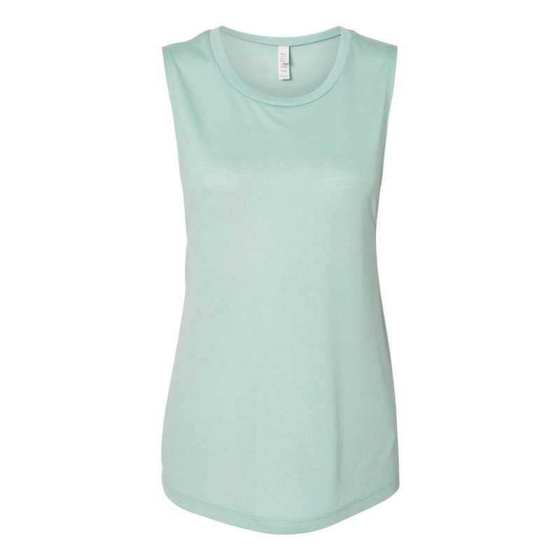 Bella + Canvas 8803 Women’s Flowy Scoop Muscle Tank – Dusty Blue Dusty Blue S