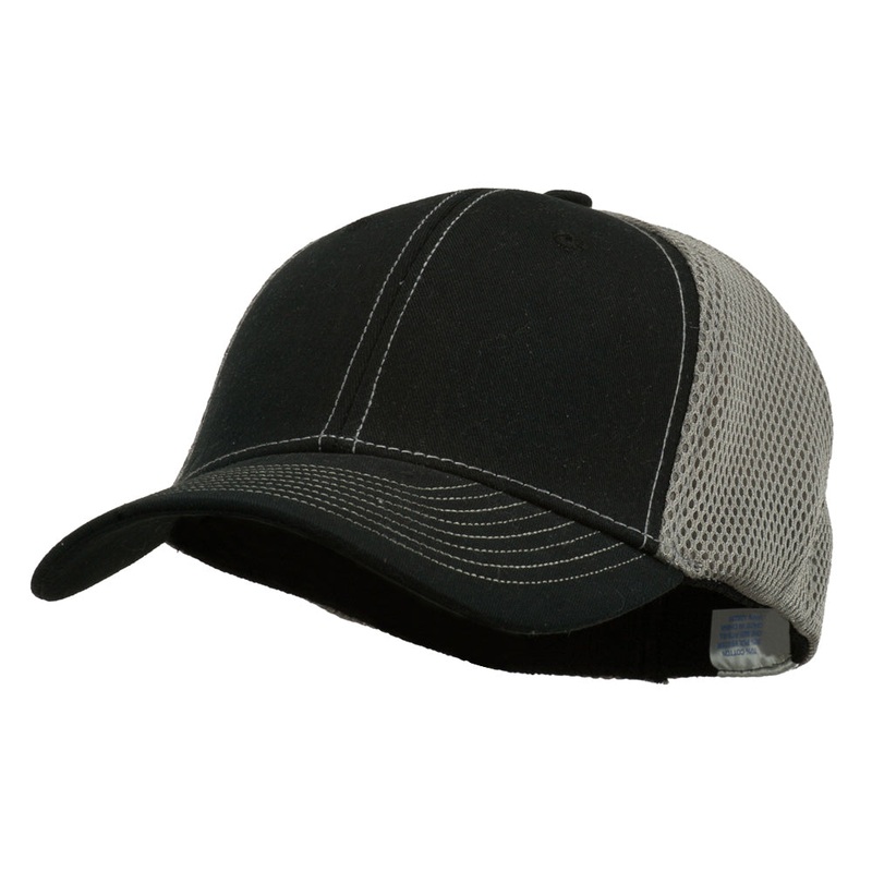 Brushed Cotton Mesh Moisture Absorbing Cap Black Grey One Size