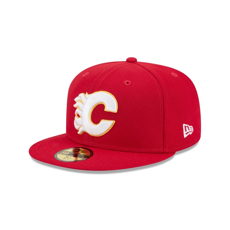 Calgary Flames Rear Wordmark 59FIFTY Fitted Hat 7
