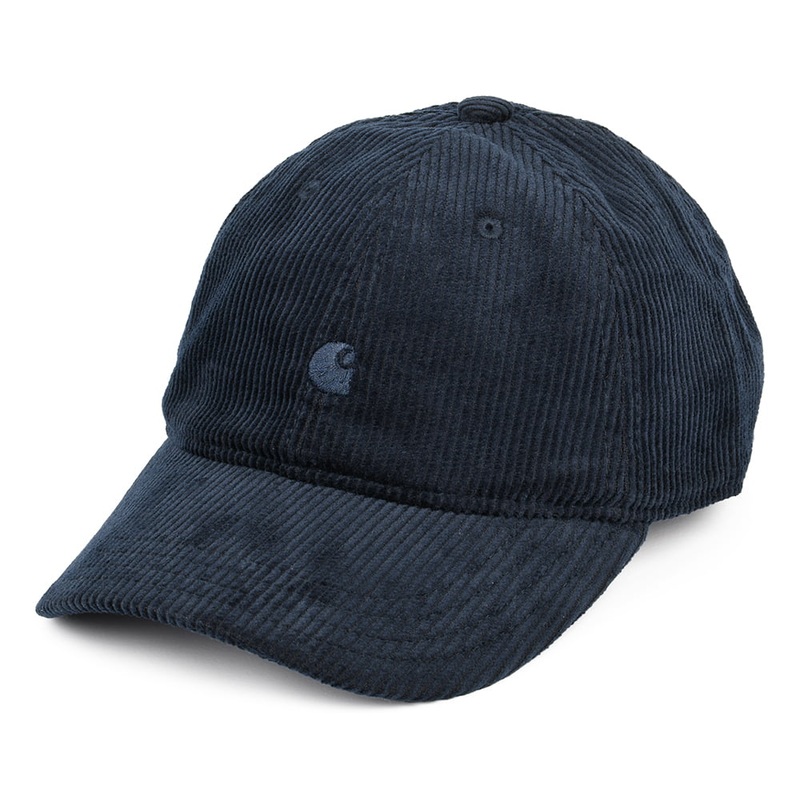 Carhartt WIP Hats Harlem Corduroy Baseball Cap – Navy-Blue Adjustable