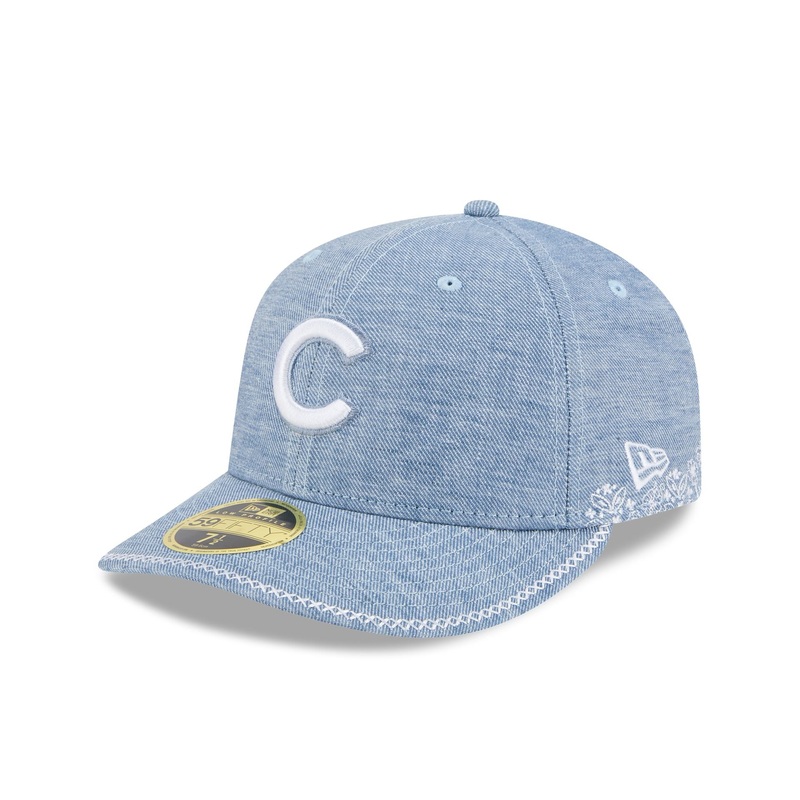 Chicago Cubs Hand Stitched Chambray Low Profile 59FIFTY Fitted Hat 7