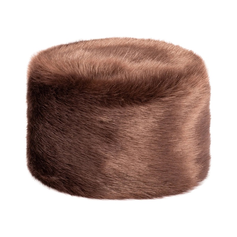 Helen Moore Womens Faux Fur Winter Pillbox Hat – Chestnut 1-Size