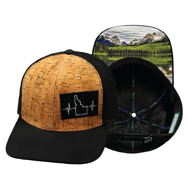 Idaho Hat – Baseball Hat Fit – Cork – Black – Laser Mesh