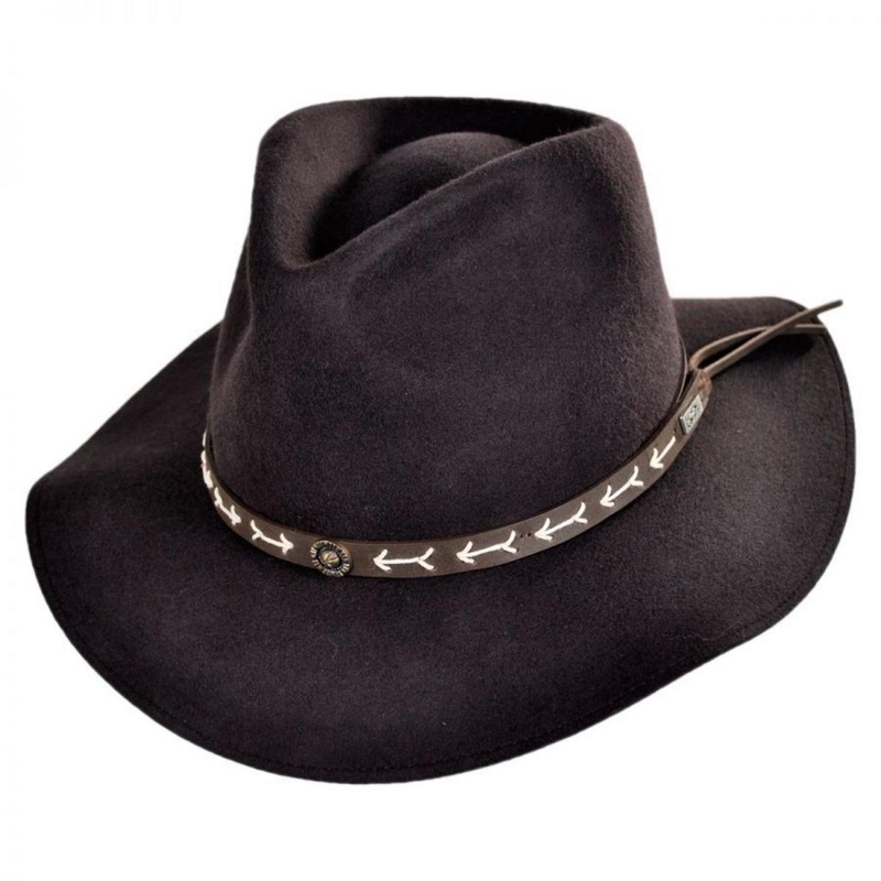 Mt. Warning Arrow Band Wool Felt Outback Hat BROWN S