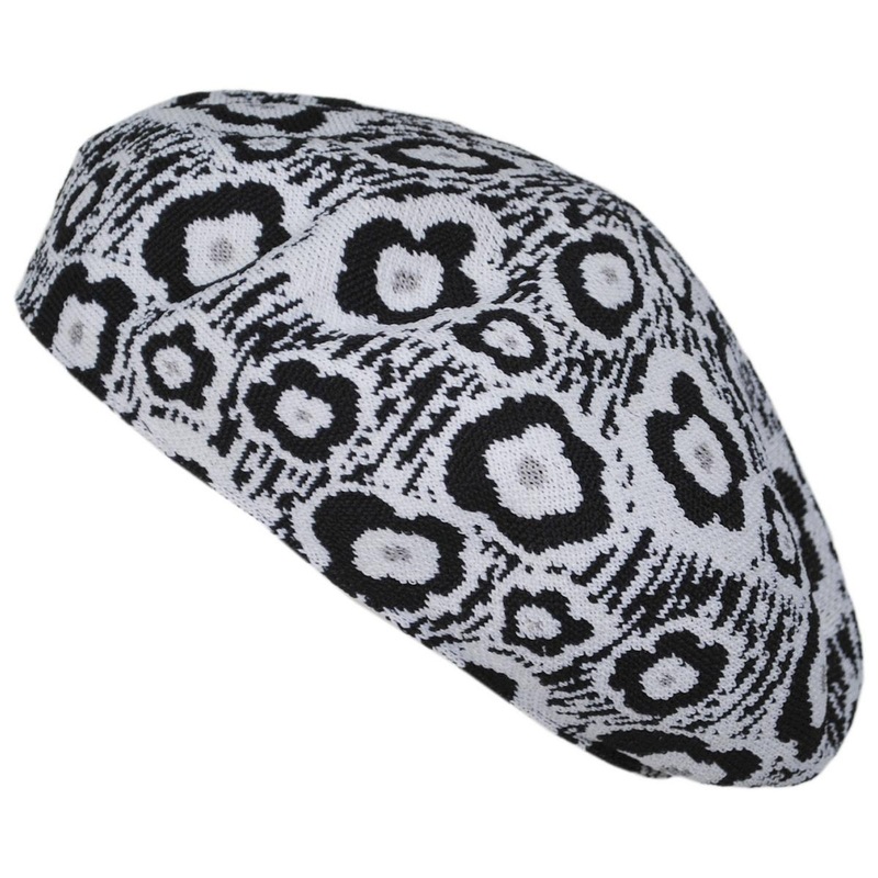 Retro Flower Tropic Beret BLACK S