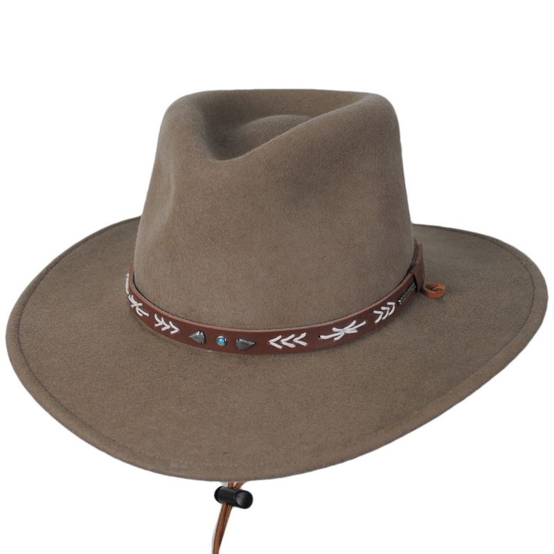 Santa Fe Crushable Wool Felt Western Hat MUSHROOM XS