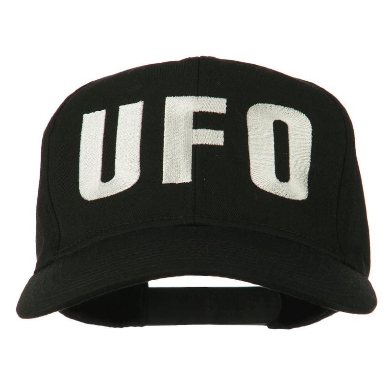 UFO Embroidered Solid Cotton Twill Cap Black One Size