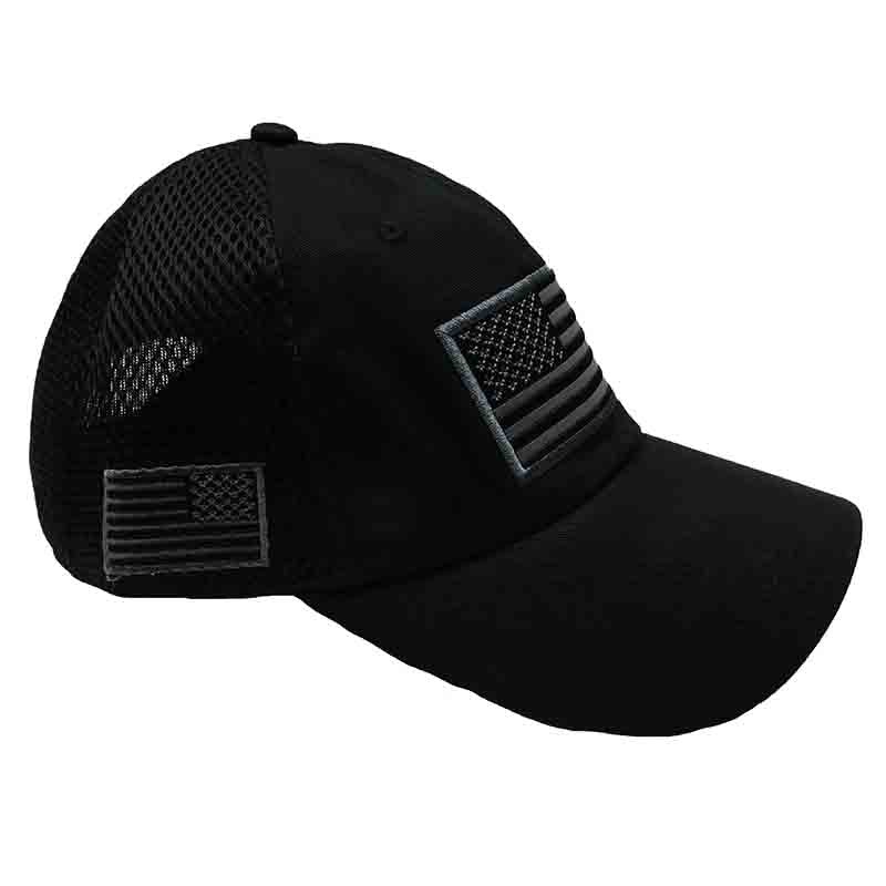 USA Flag Caps with Mesh Back – HQ Black