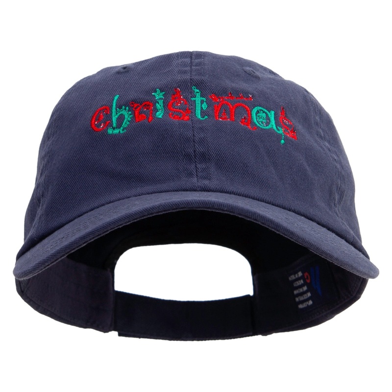 Artistic Christmas Logo Embroidered Low Profile Dyed Cotton Twill Cap Navy One Size