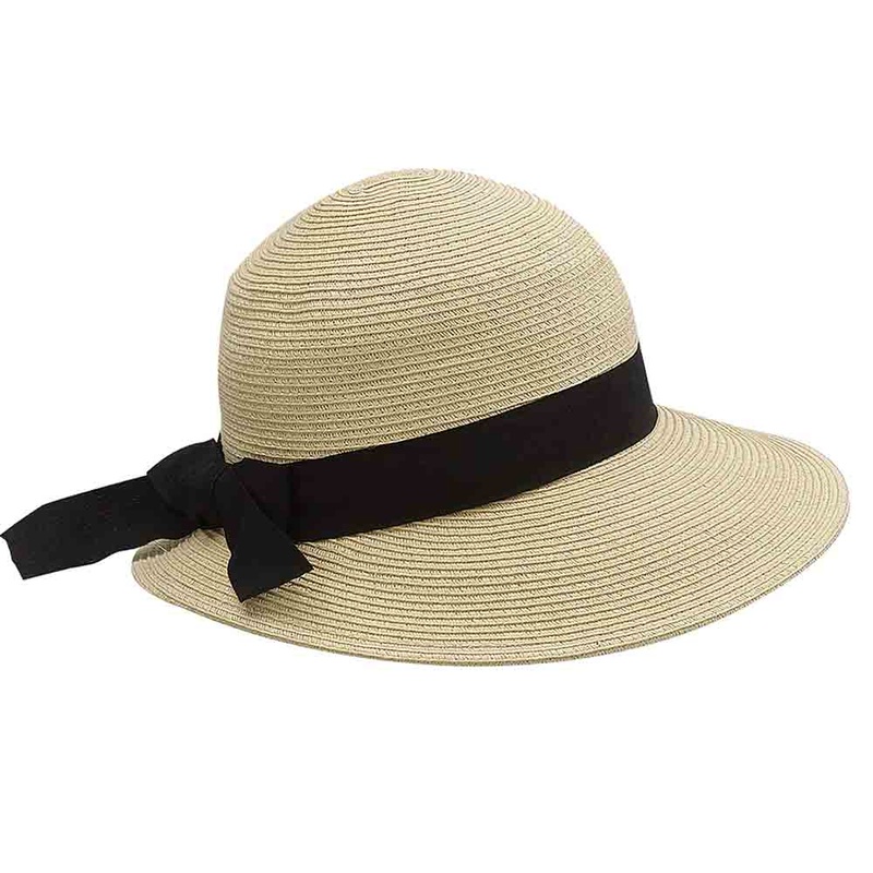Asymmetrical Brim Summer Hat – Large and XL Size Women’s Hats Tan Large (59 cm)