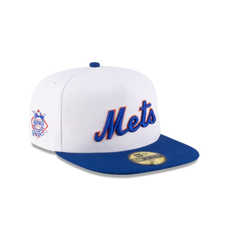 Just Caps League Sidepatch Optic White New York Mets 59FIFTY A-Frame Fitted Hat 7