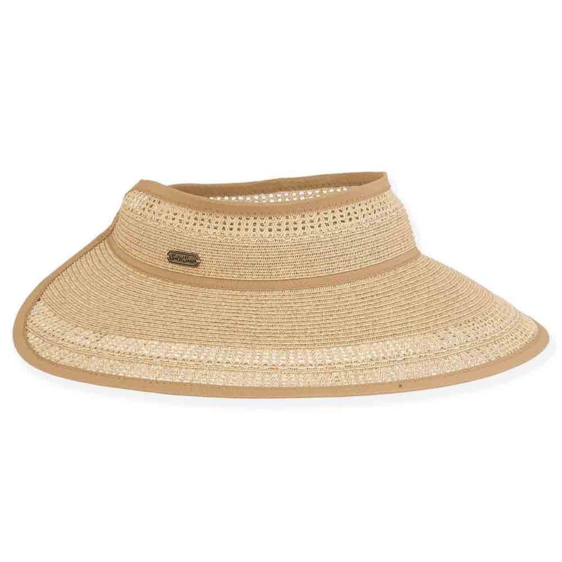 Lace Edge Straw Wrap Around Visor Hat – Sun ‘N’ Sand Hats Natural OS