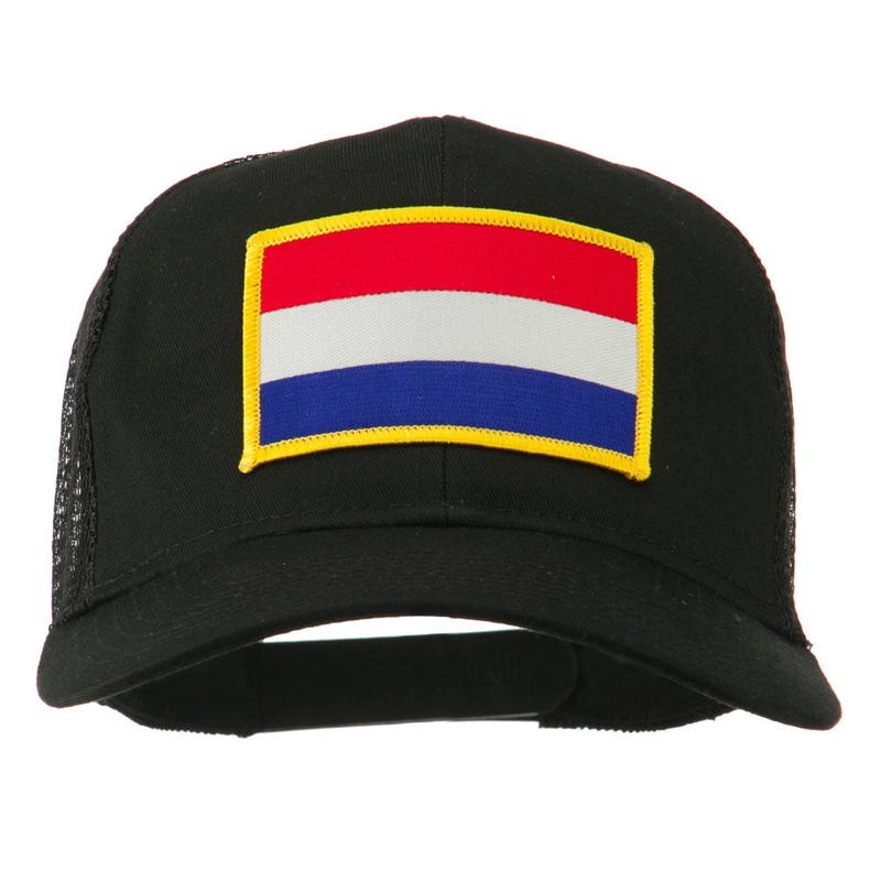 Netherlands Flag Patched Mesh Cap Black One Size