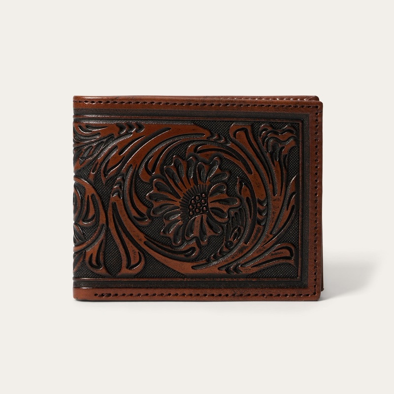 Tooled Bi-Fold Wallet Brown O/S