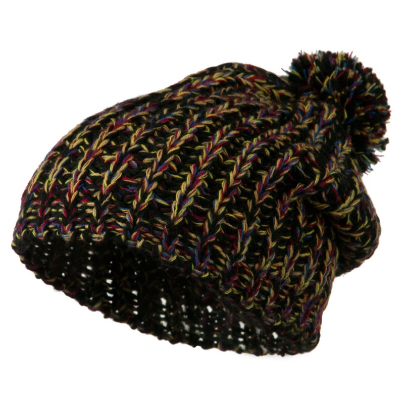 Woman’s Acrylic Rainbow Beanie Cream One Size