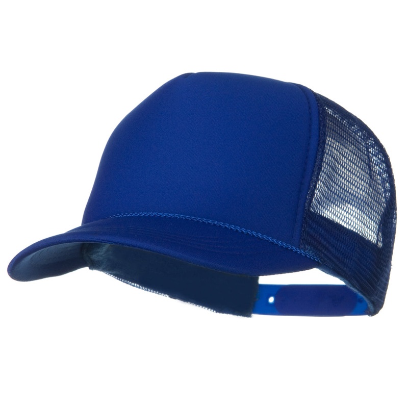 Youth Polyester Foam Front Golf Mesh Cap Royal One Size