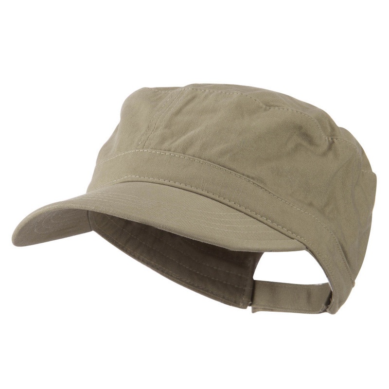 Adjustable Cotton Military Cap Khaki One Size