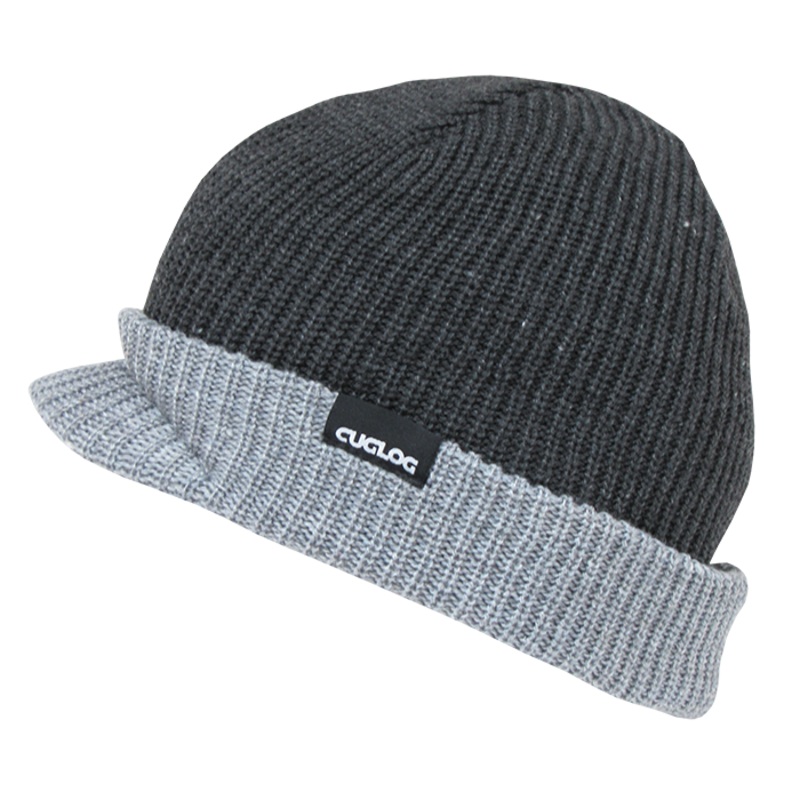 Baekdu HybriCap Beanie, Ribbed Knit Cap – Cuglog K012 H.Grey / H.Charcoal