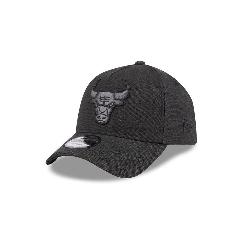 Chicago Bulls Logo Essentials Black 9FORTY A-Frame Snapback Hat One Size