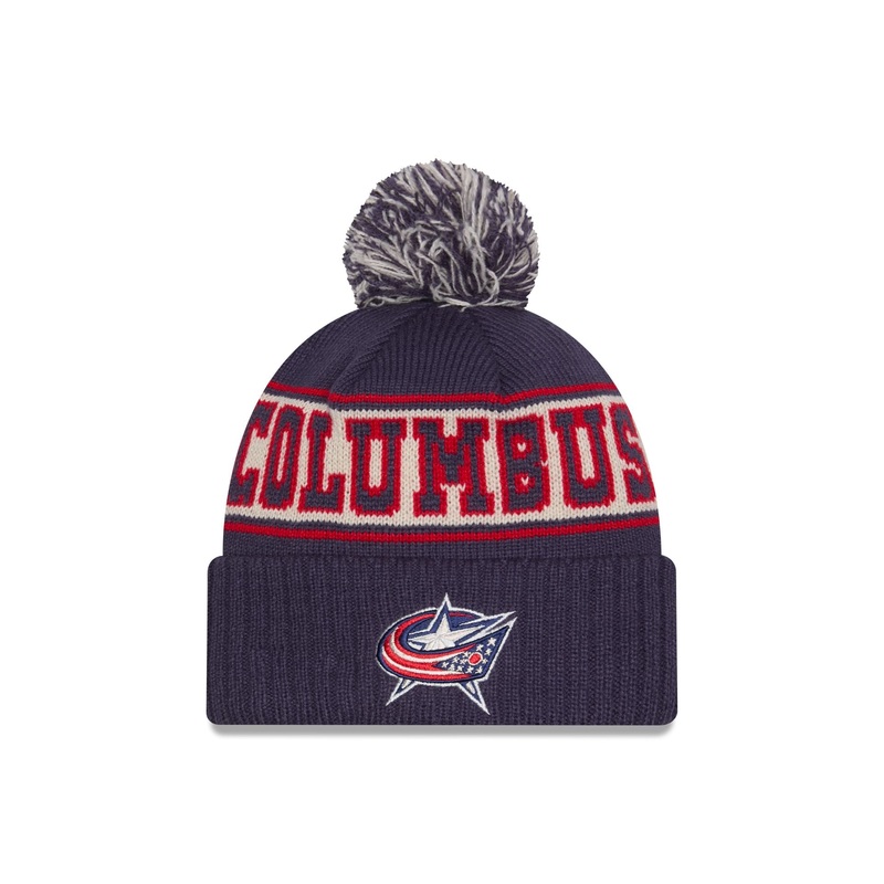 Columbus Blue Jackets Retro Pom Knit Hat One Size