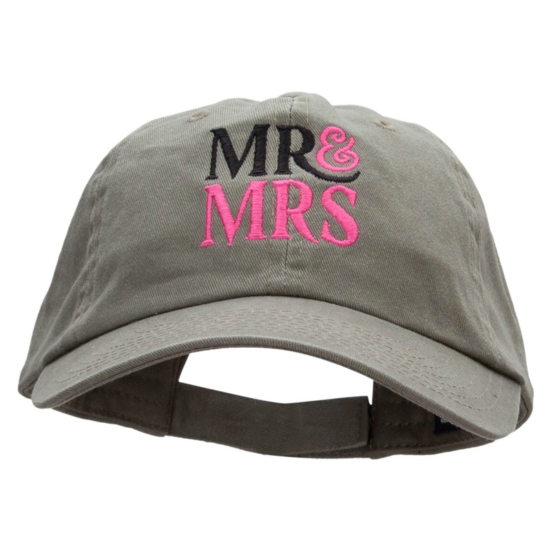 Future Mr And Mrs Embroidered Low Profile Dyed Cotton Twill Cap Olive One Size