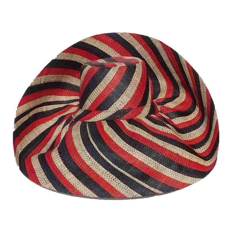 Madagascar Raffia Extra Large Brim Stripes Beach Hat Liquorice