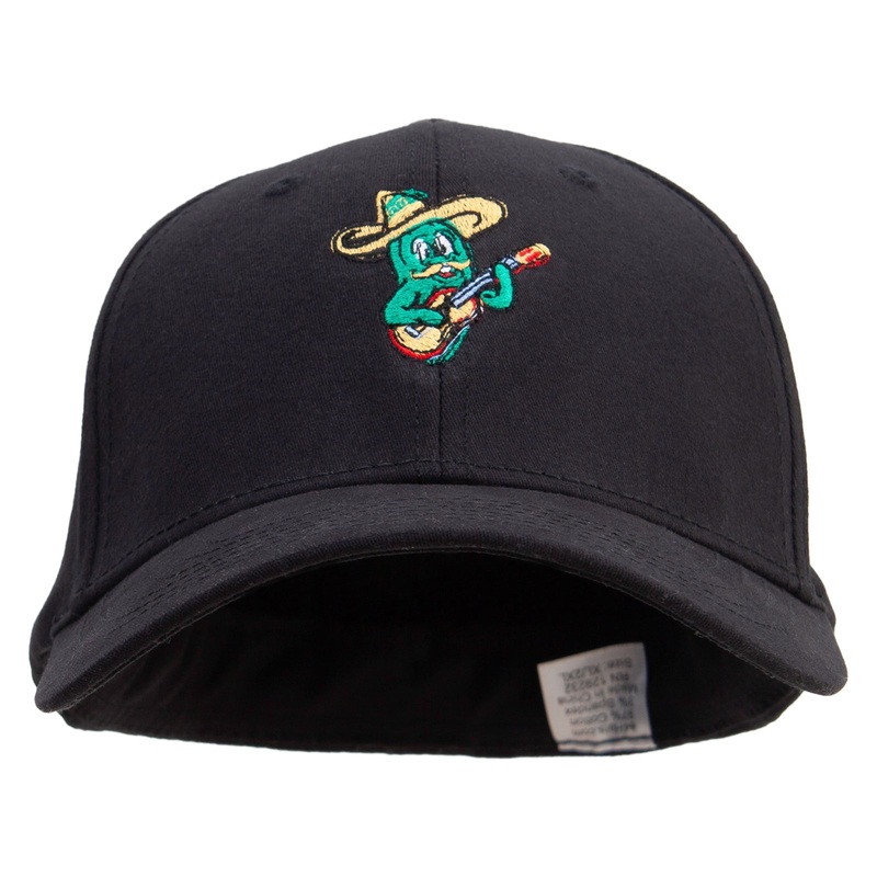 Mexcian Cinco De Mayo Embroidered Big Size Stretchable Deluxe Fitted Cap Black XL-2XL