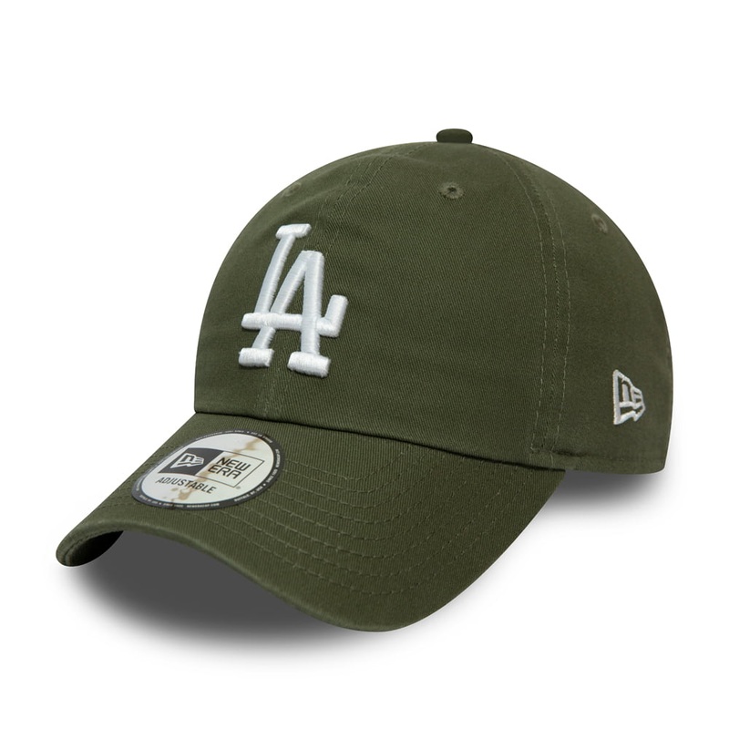 New Era 9TWENTY L.A. Dodgers Baseball Cap – MLB Washed Casual Classic – Olive-White Adjustable