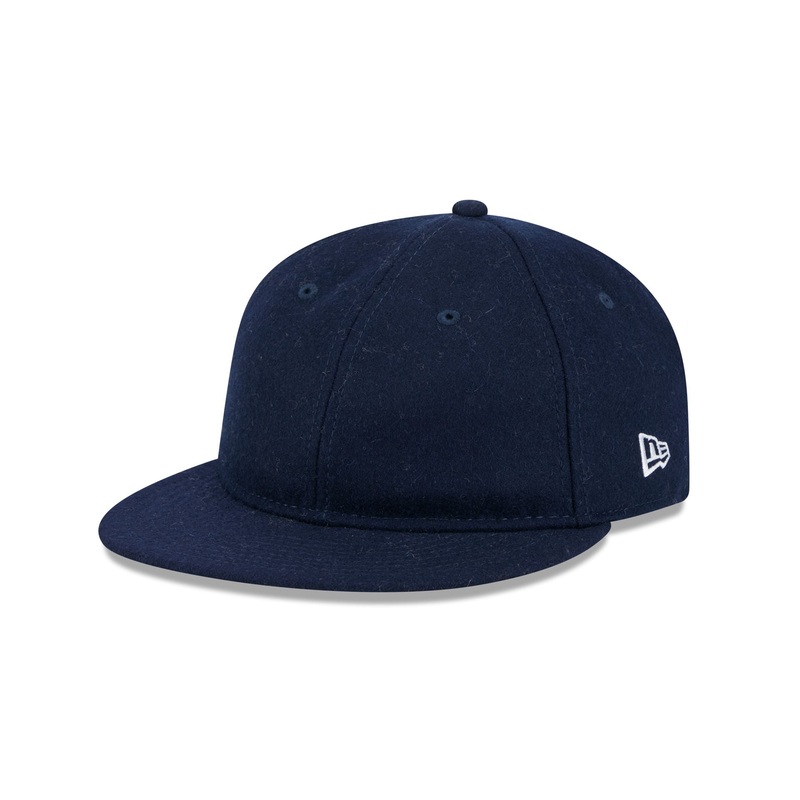 New Era Cap Navy Melton Wool Retro Crown 9FIFTY Strapback Hat One Size
