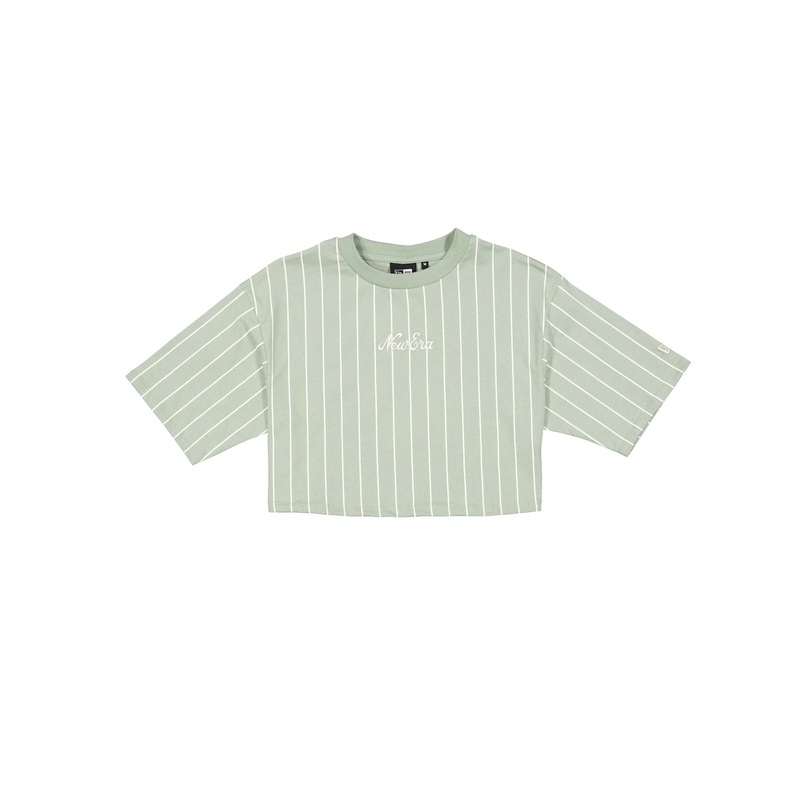 New Era Cap Women’s Cropped Everest Green Pinstripe T-Shirt XS