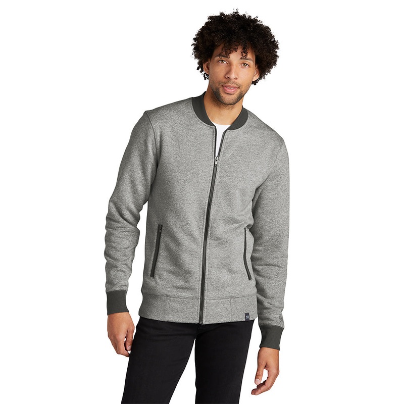 New Era NEA503 French Terry Baseball Full-Zip Black Twist/Black XS