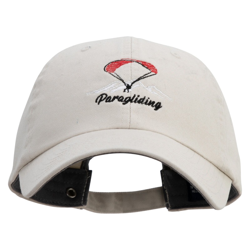 Paragliding Embroidered Low Profile Normal Dyed Cotton Cap Stone One Size