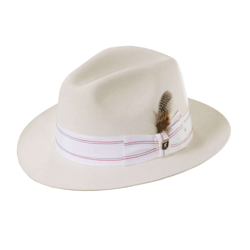 Stacy Adams Snap Brim Fedora Hat – Ivory Ivory XL
