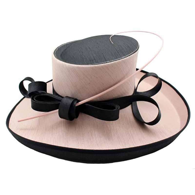 Two Tone Shantung Dress Hat with Quill Mauve