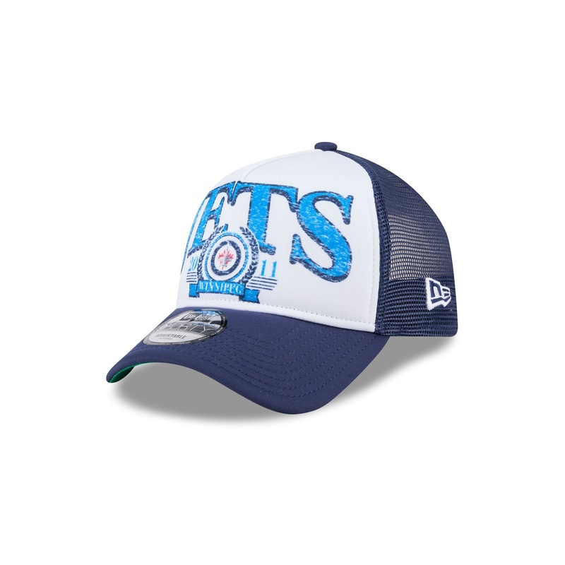 Winnipeg Jets Distressed 9FORTY A-Frame Trucker Hat One Size