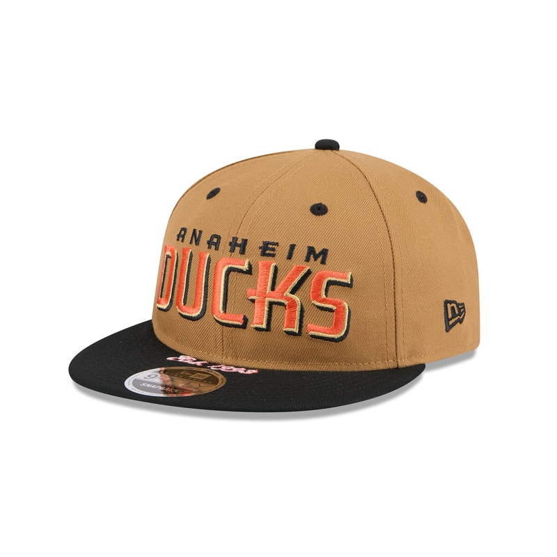 Anaheim Ducks Wheat Retro Crown 9FIFTY Snapback Hat One Size