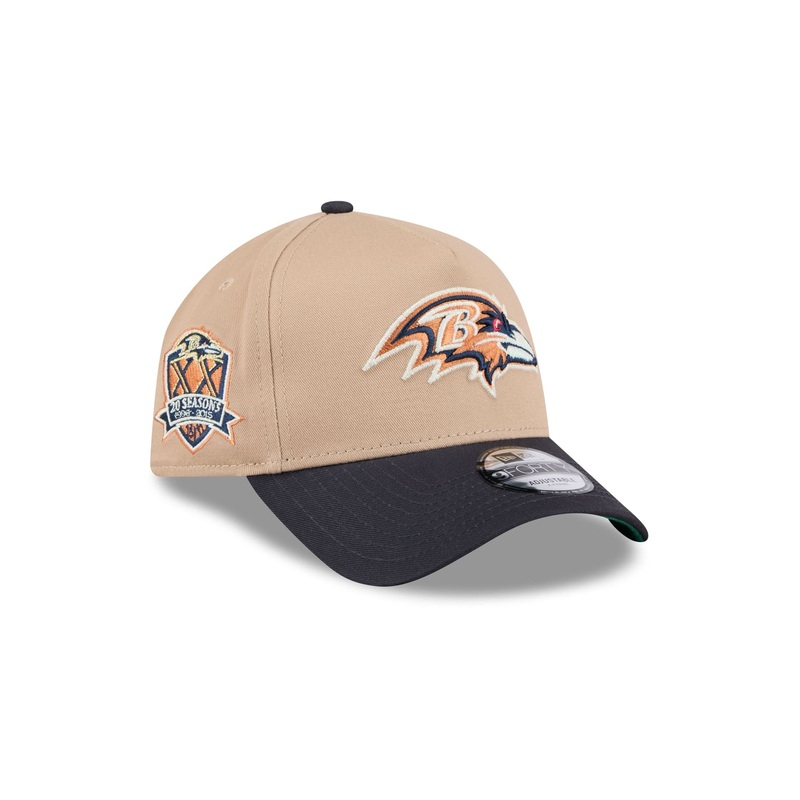 Baltimore Ravens Beige Khaki 9FORTY A-Frame Snapback Hat One Size
